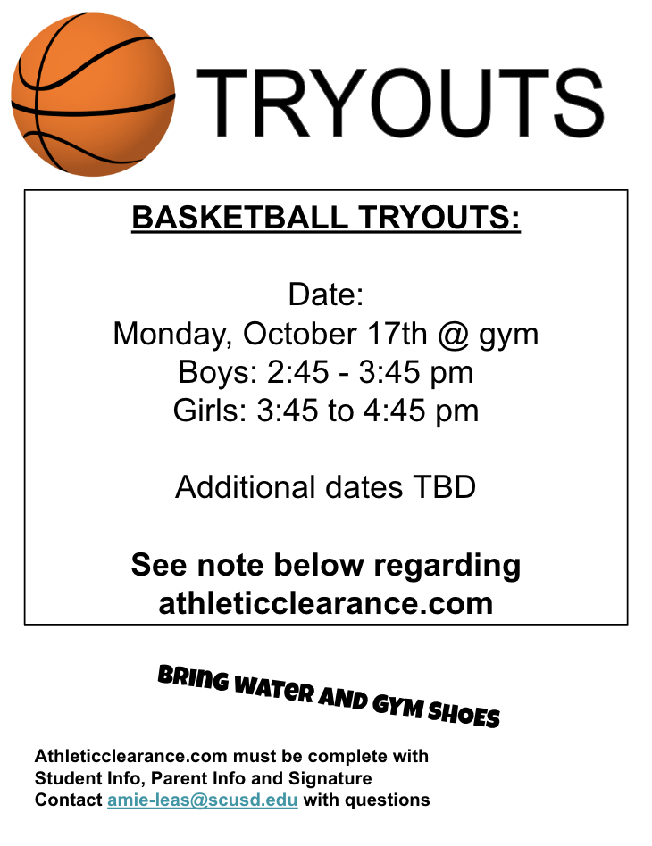 Girls and Boys Basketball Tryouts - coming soon! - Albert Einstein ...